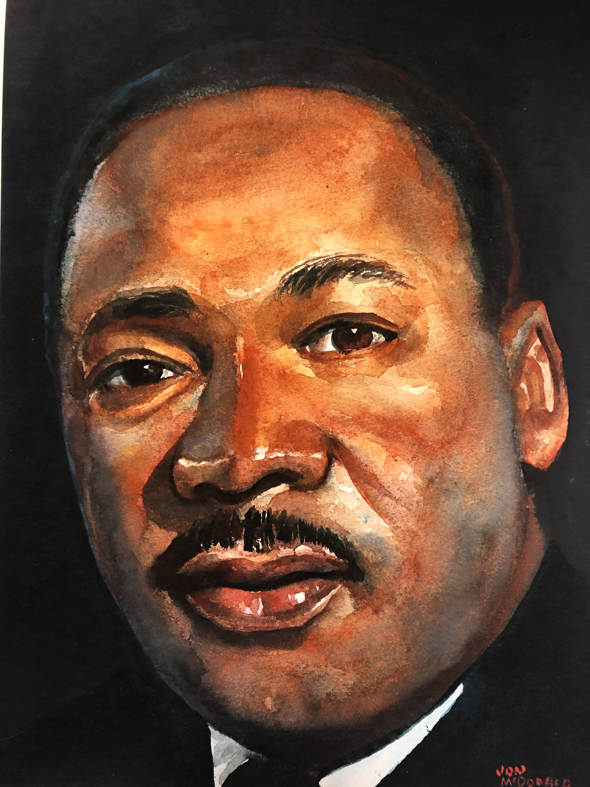 Watercolor portrait of Martin Luther King Jr.
